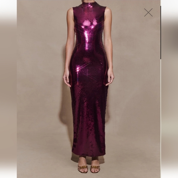 Meshki Dresses & Skirts - Meshki Veronica Sequin Midi Dress in Plum